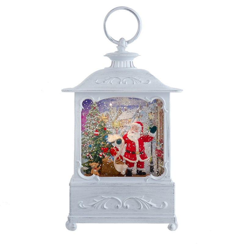 Battery Operated Warm White LED Lighted Santa With Gifts Lantern - The Country Christmas Loft