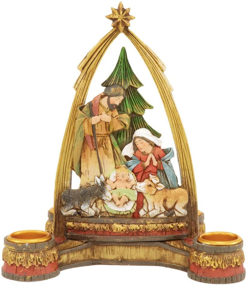 Nativity with Arch Christmas Advent Candleholder - The Country Christmas Loft