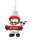 Cozy Snowman Ornament (Letters G - R) - - The Country Christmas Loft