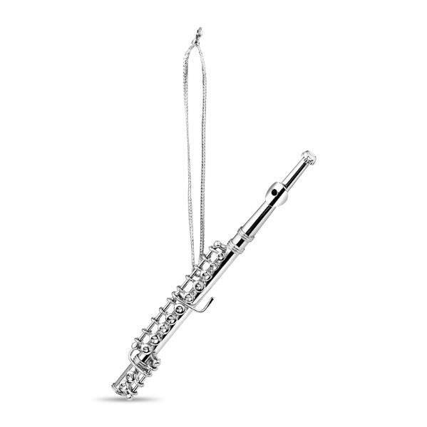 4.5 inch Silver Flute Ornament - The Country Christmas Loft