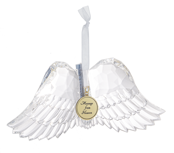 Message from Heaven - Angel Wings Ornament with Scroll - The Country Christmas Loft