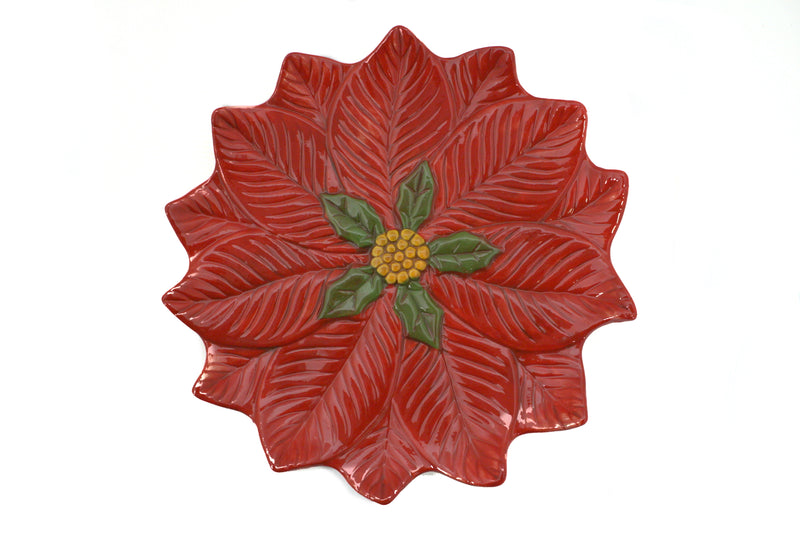 Poinsettia Plate - The Country Christmas Loft