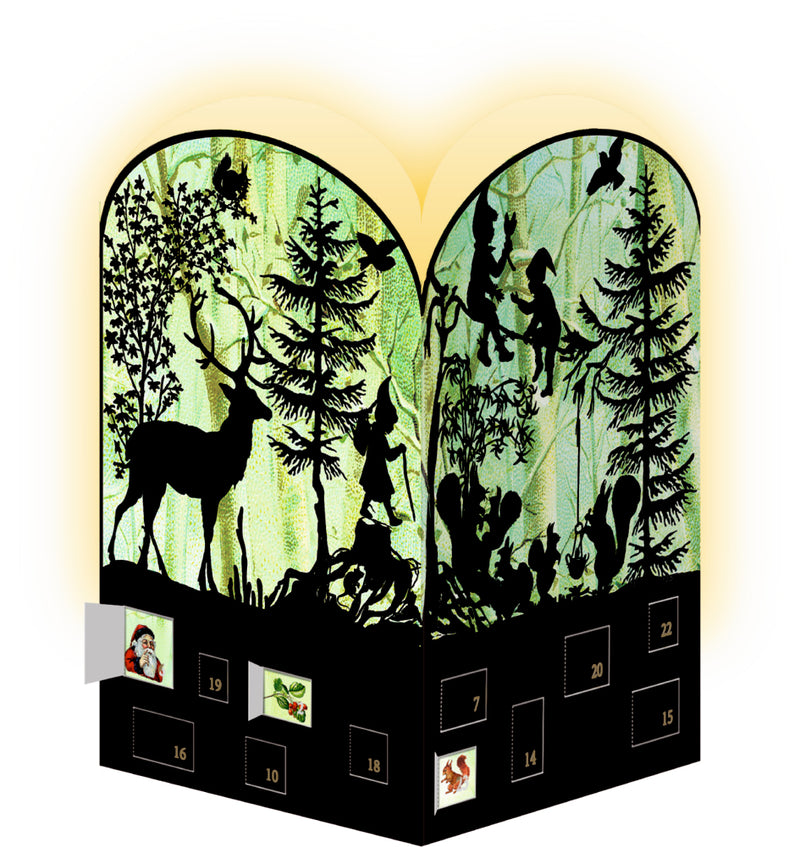 Coppenrath Silhouette Advent Lantern Card With Envelope - Woodland Trek - The Country Christmas Loft