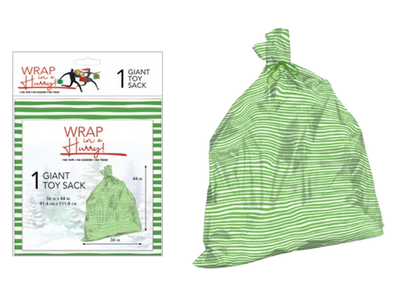 Wrap In A Hurry Giant Toy Sack - Elf Stripe - The Country Christmas Loft