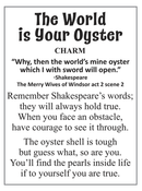 The World is your Oyster Charm - The Country Christmas Loft