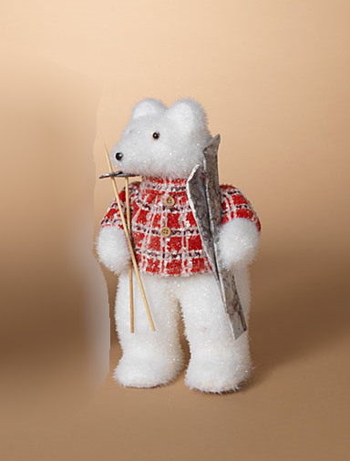 Polar Bear Ready to Ski Figurine - 12 Inches Tall - The Country Christmas Loft