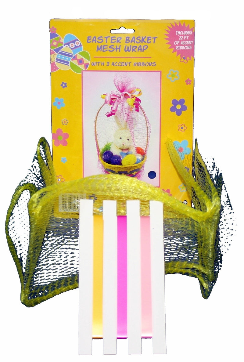Mesh Easter Basket Wrap - Yellow
