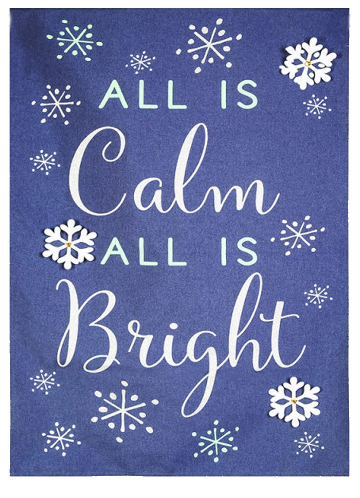 All is Calm - All is Bright Garden Flag - The Country Christmas Loft