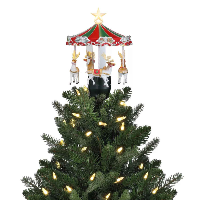Animated Tree Topper - Carousel - The Country Christmas Loft