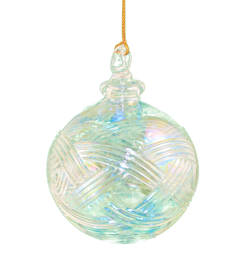 Clear Iris Crystal Ball Egyptian Glass Ornament