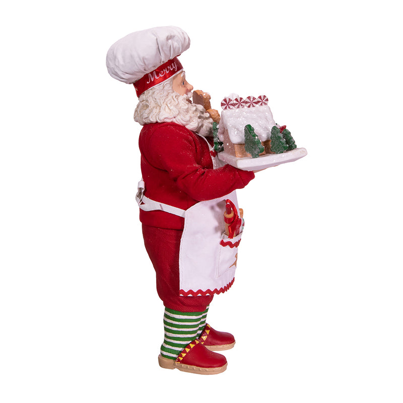 10.5" Fabriché Gingerbread Chef Santa - The Country Christmas Loft