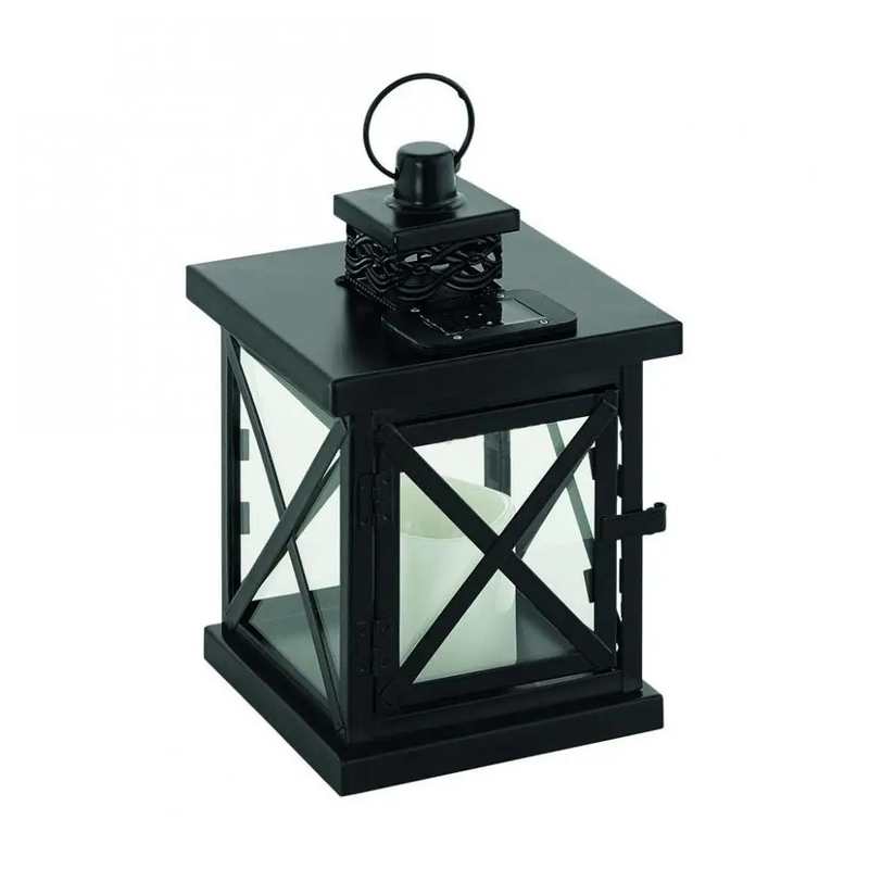 Metal Lantern with Solar powered Candle