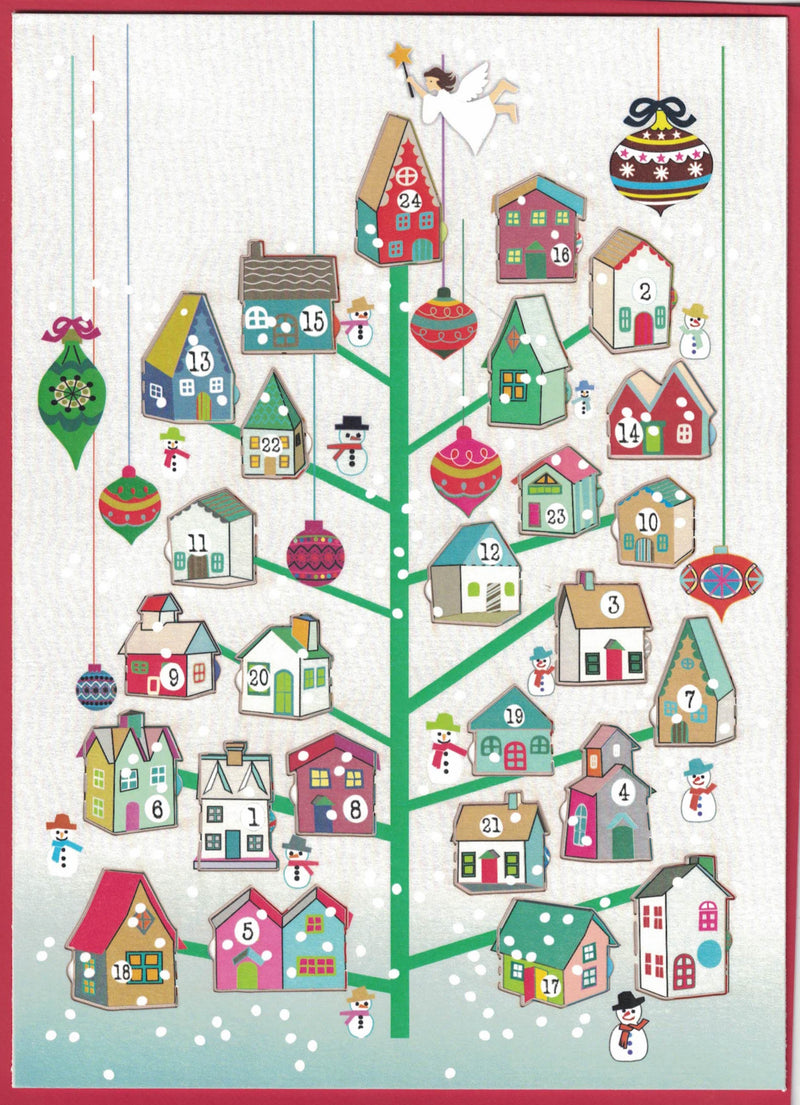 House Tree  Advent Calendar with Envelope