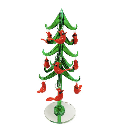Tree With Cardinal Ornaments - The Country Christmas Loft