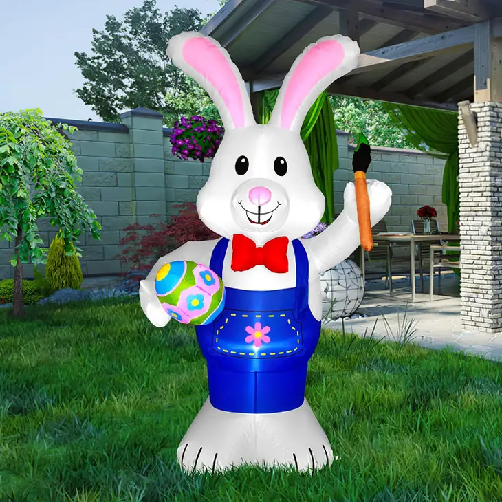 Easter Bunny Lighted Inflatable Blow Up - 5.9 Feet Tall - The Country Christmas Loft