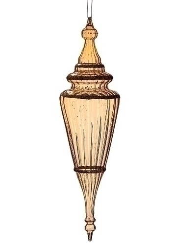 13 Inch Golden Glass Finial Ornament - - The Country Christmas Loft