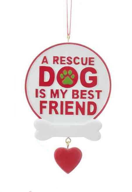 Rescue Dog Sign Ornament - My Best Friend - The Country Christmas Loft