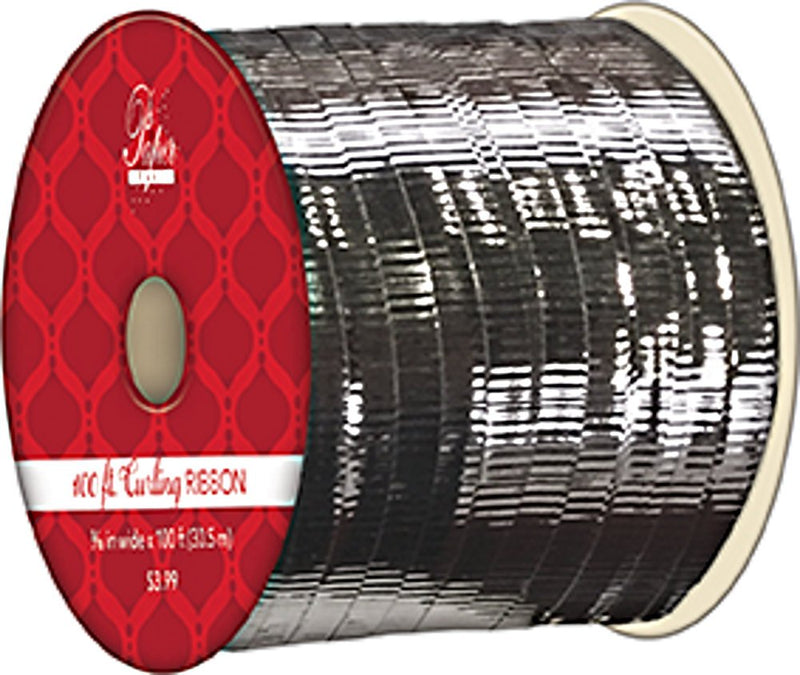 Metallic Style Curling Ribbon -3/16 inch X 100 Feet - Silver - The Country Christmas Loft