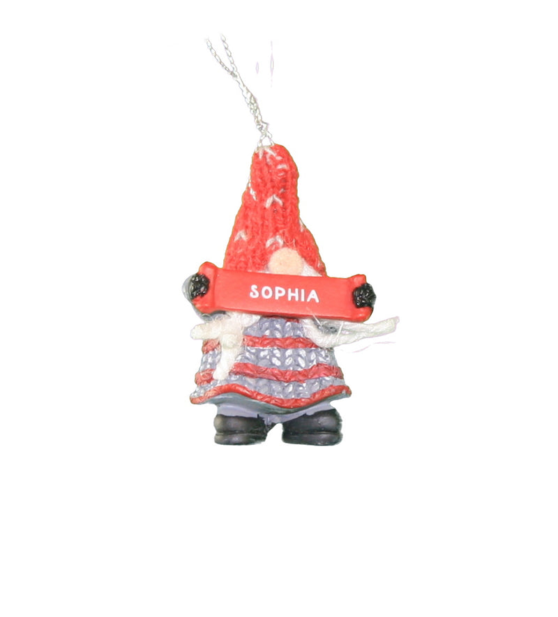 Personalized Gnome Ornament (Letters R-Z) - Sophia - The Country Christmas Loft