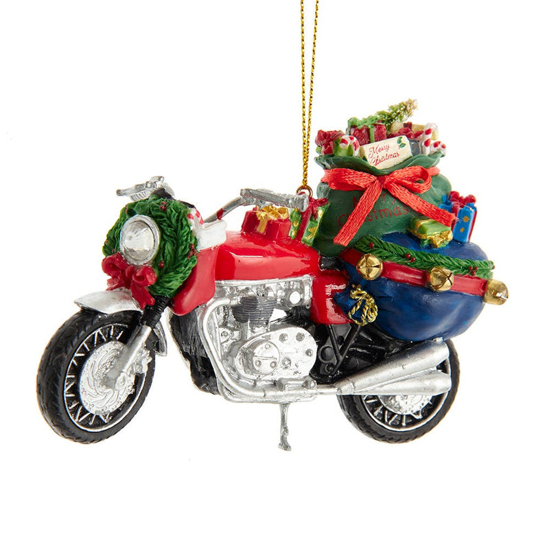 Motorcycle With Presents Ornament - The Country Christmas Loft