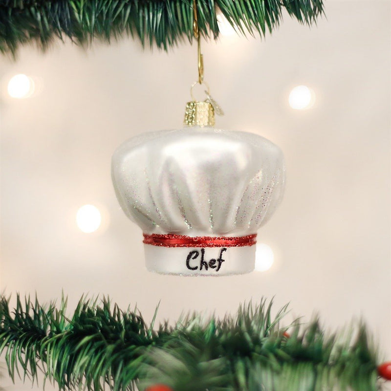 Chef Hat Glass Ornament - The Country Christmas Loft