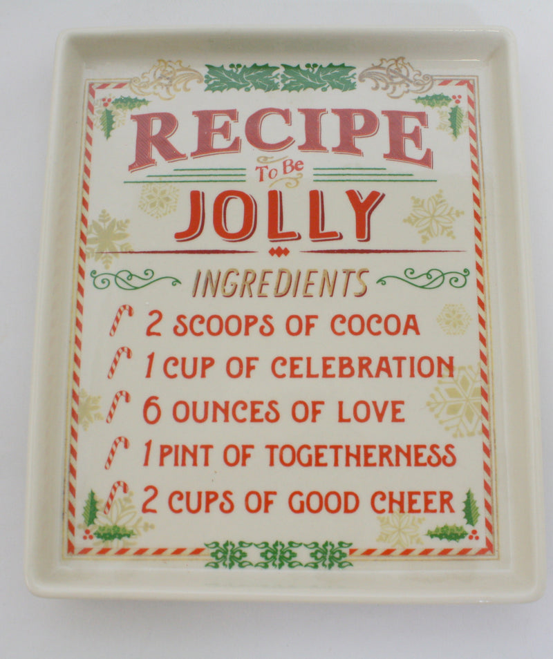 Stoneware Recipe Plate - Be Jolly - The Country Christmas Loft