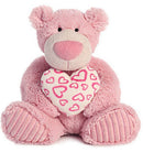 Strawberry Latte Teddy Bear With Stuffed Heart - - The Country Christmas Loft