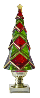 LED Light Up Acrylic Shimmer Tree - 14 Inch - Green - The Country Christmas Loft