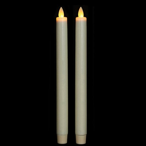 LED Moving Flame Taper Set - Ivory - 10" - The Country Christmas Loft