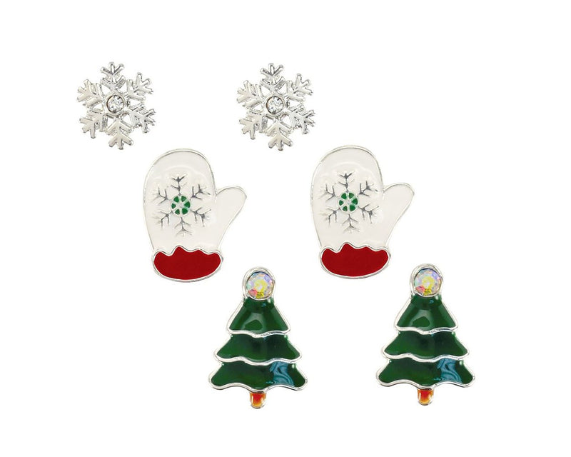 Mittens and  Snowflakes - Earrings