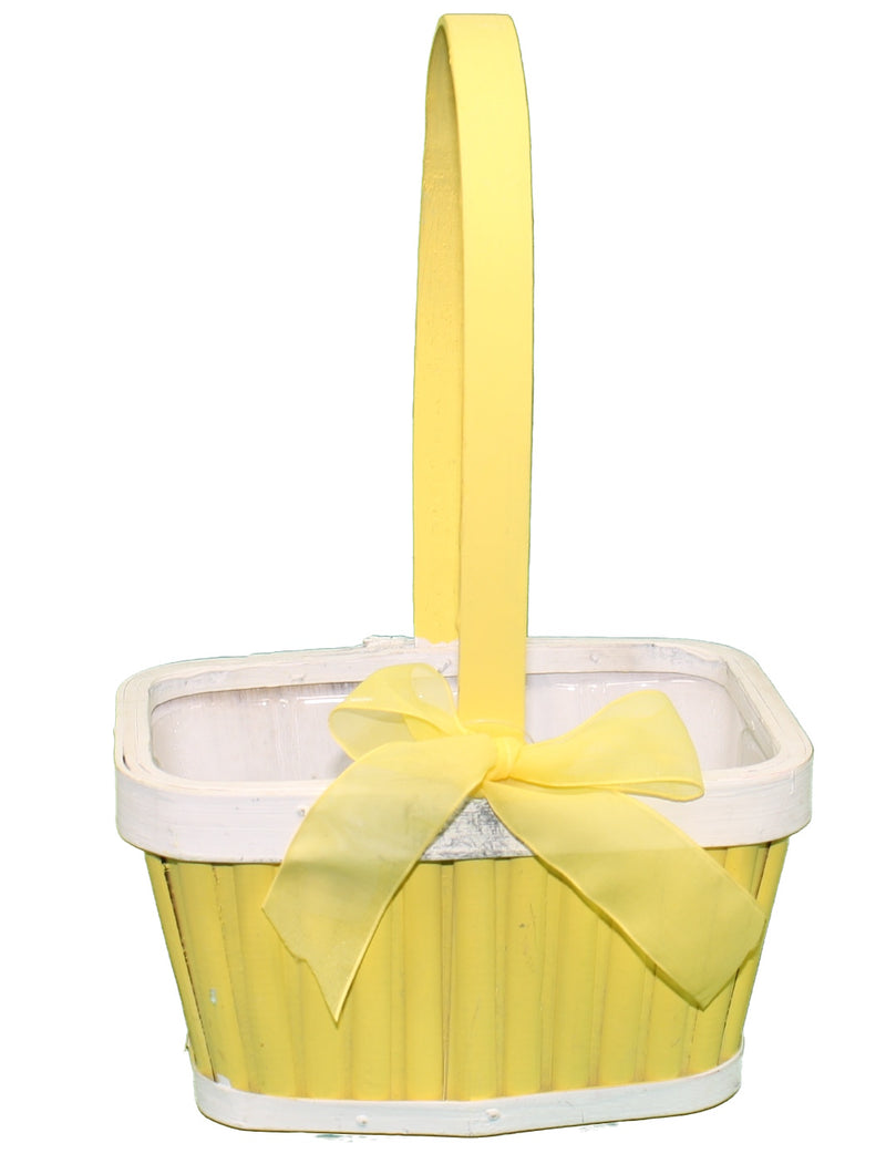 Yellow  Spring Wood Basket - Small - The Country Christmas Loft