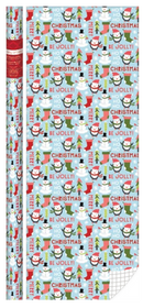 Kids Roll Wrap - 30" x 168" - Snowmen and Penguins - The Country Christmas Loft
