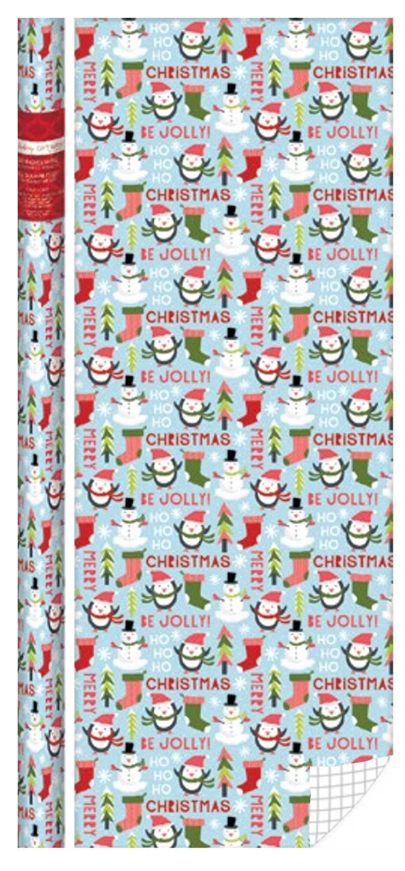 Kids Roll Wrap - 30" x 168" - Snowmen and Penguins - The Country Christmas Loft