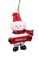 Cozy Snowman Ornament (Letters G - R) - - The Country Christmas Loft