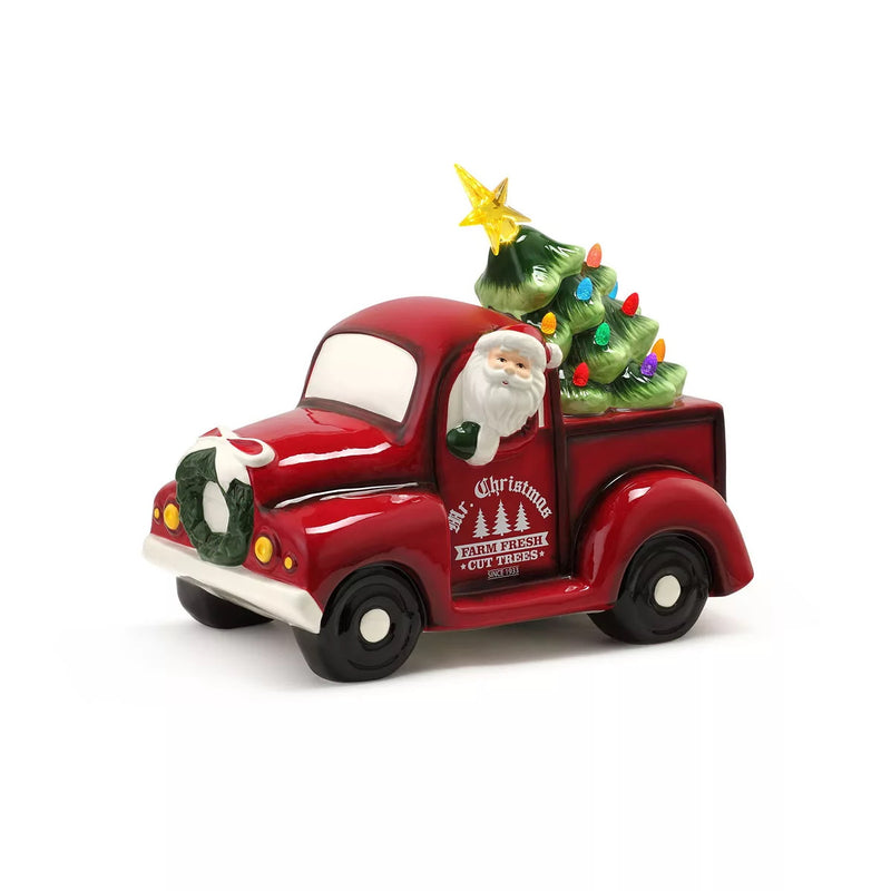 Mr. Christmas Lit Ceramic Truck with Tree - The Country Christmas Loft