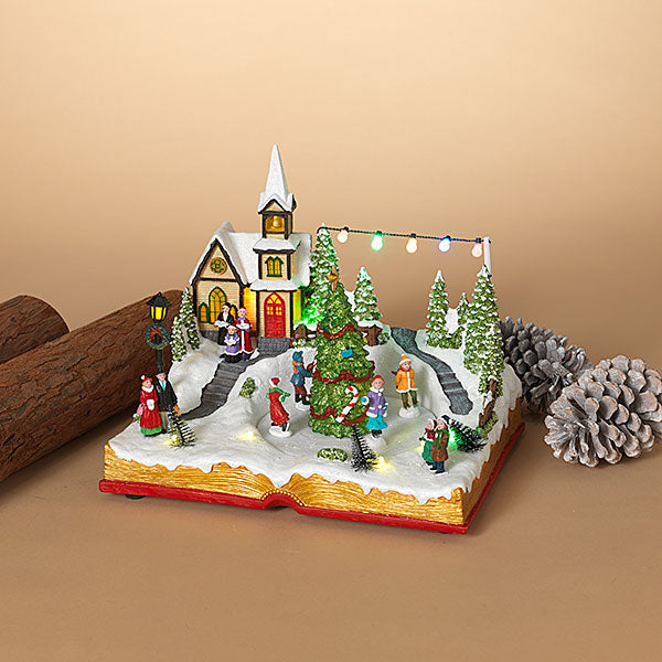 Lighted Musical Holiday Church with Moving Scene - The Country Christmas Loft