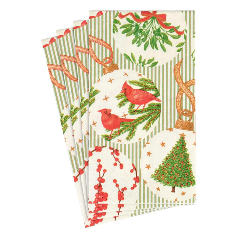 Botanical Ornaments Paper Guest Towel Napkins - The Country Christmas Loft