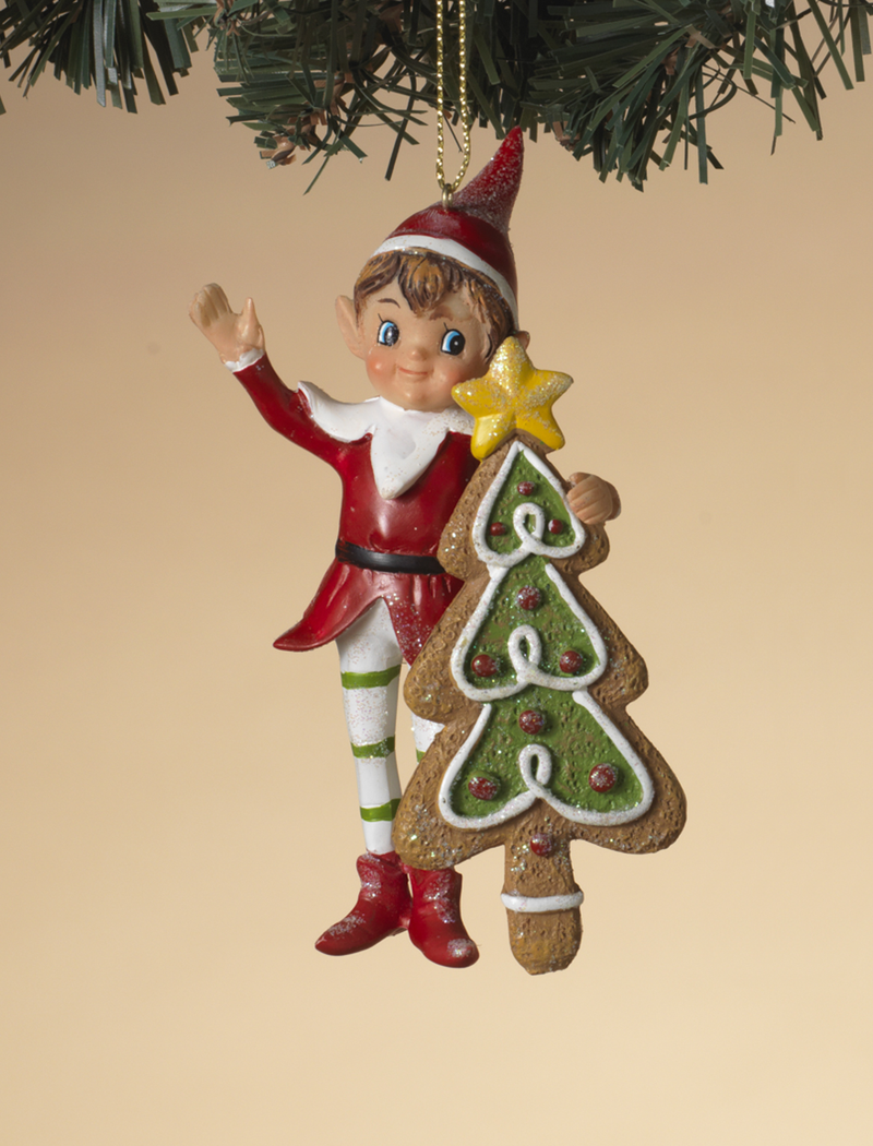 Vintage Style Elf Ornament - Christmas Cookie - The Country Christmas Loft