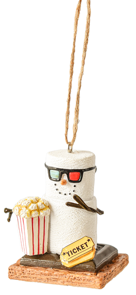 S'mores Movie Buff Ornament -Ticket - The Country Christmas Loft