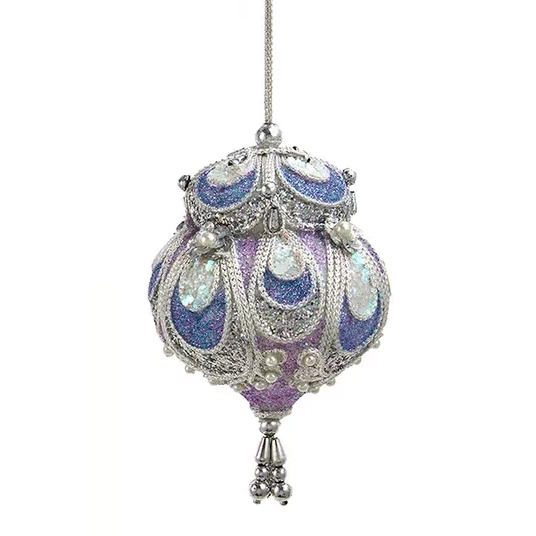 Lavender Paisley Ornament - Finial - The Country Christmas Loft