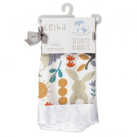 Leika Cotton Security Blankets – Owl & Bunny – 16×16″ - The Country Christmas Loft