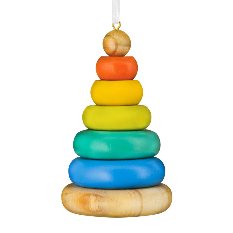 Stacking Rings Baby Toy Wood Hallmark Ornament