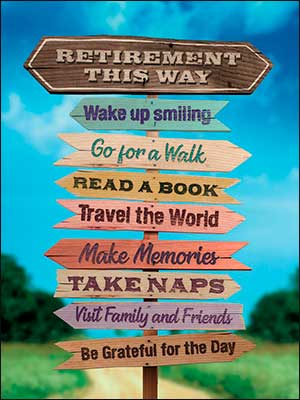 Retirement Card - Direction Signs - The Country Christmas Loft