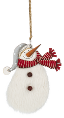 Fuzzy Snowman Ornament - - The Country Christmas Loft