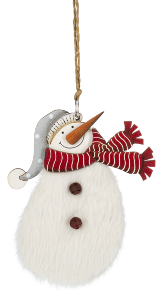 Fuzzy Snowman Ornament - - The Country Christmas Loft