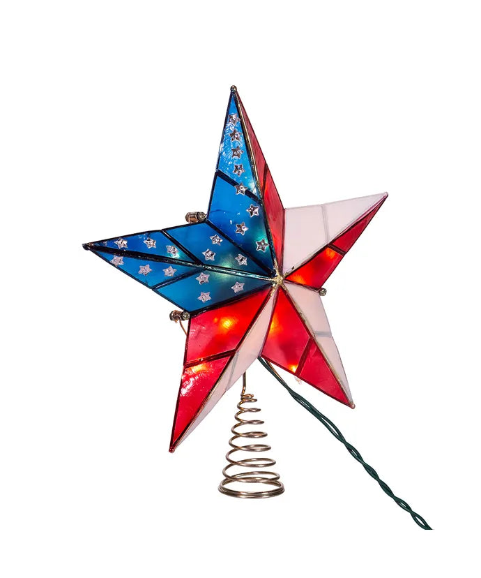 Capiz American Flag Inspired Star Treetop - The Country Christmas Loft