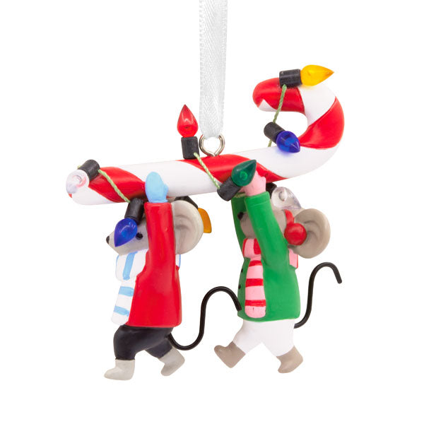 Mice with Candy Cane Ornament