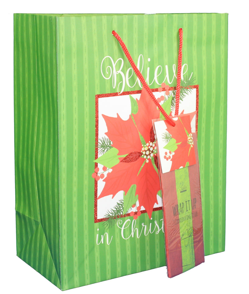 Large Gift Bag With Tissue - Believe In Christmas