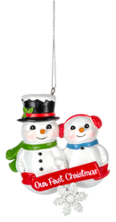 Snow Couple Ornament - Our First Christmas - The Country Christmas Loft