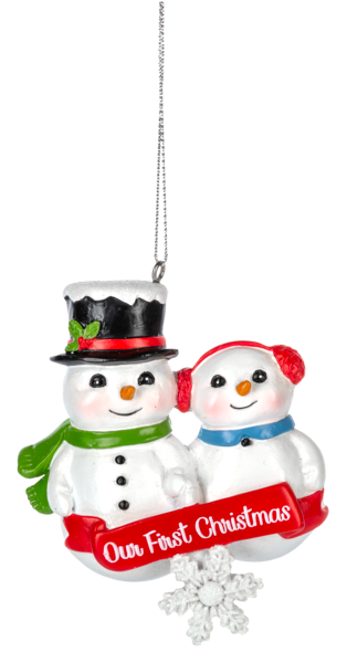 Snow Couple Ornament - Our First Christmas - The Country Christmas Loft